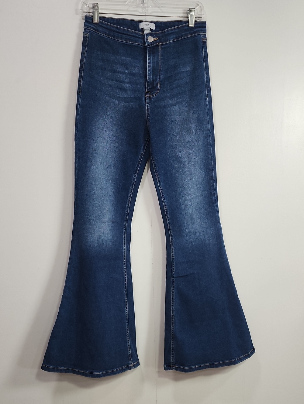 Forever 21 Dark Blue High-Rise Flare Jeans